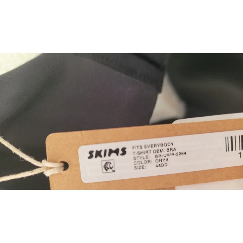 SKIMS Fits Everybody T-Shirt Demi Bra Style BR-UWR-2294 Color Onyx size 44DD #11 - Picture 4 of 4